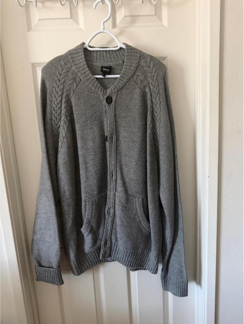 Bench Gray Cable-Detail Button-Front Cardigan